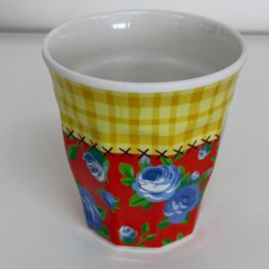 Copo melamina xadrez com chita 9cm