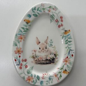 Prato oval com coelho 20cm