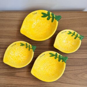 Jogo 4 pçs medidores limão siciliano porcelana
