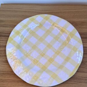 Prato raso melamina xadrez amarelo