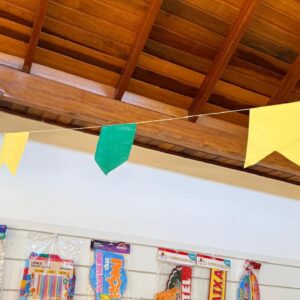 Bandeirinha plástica verde e amarela 10m