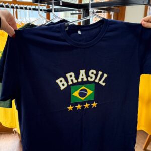 Camiseta brasileira masculina azul GG