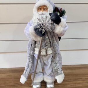 Noel em pé branco e prata 60cm