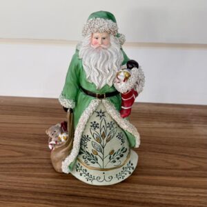 Noel roupa verde em resina 30cm