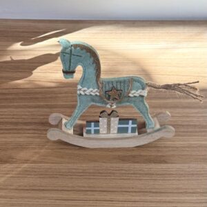 Cavalo balanço feltro verde 16cm