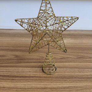 Ponteira árvore estrela dourada 24cm
