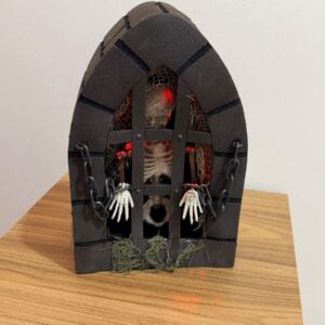 Caveira cela medieval som e mov  20x31cm