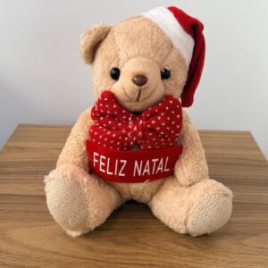 Urso pelúcia Feliz Natal 20cm