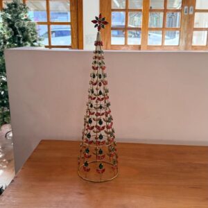Árvore decorativa vd verm 14x52cm