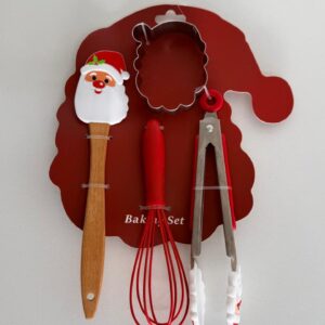 Kit cozinha 4 pçs espátula, pegador, fuê e cortador