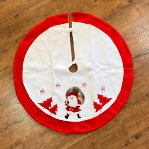 Saia branca borda vermelha Noel 90cm