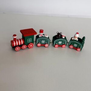 Trenzinho madeira verde e vermelho 24cm