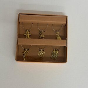 Marca taça dourado Natalino com 6 pçs