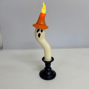 Vela fantasma com chapéu laranja led 28,5cm