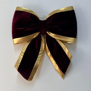 Laço veludo bordô e dourado GG