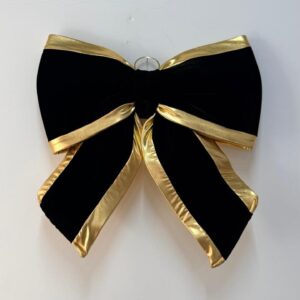 Laço veludo preto e dourado G
