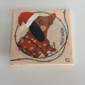 Guardanapo de papel Cachorro natalino 33x33cm