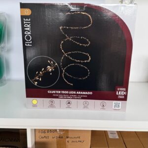 Cluster 1500 leds armado luz quente 15m