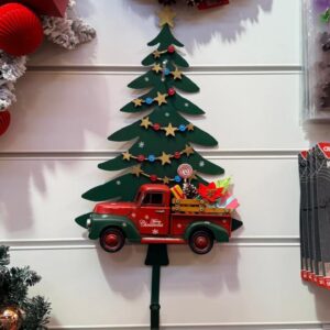 Suporte para guirlanda metal arvore e carro 30x54cm