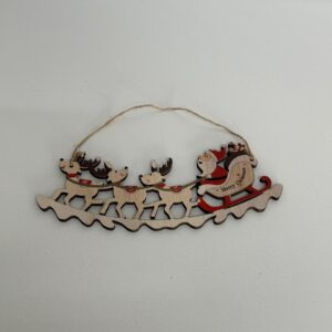 Pendente trenó Noel com renas 22cm