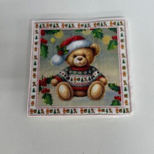 Guardanapo papel Urso natalino 32,5x32,5cm