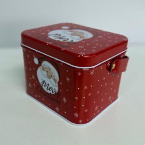 Lata decorativa Noel com alça 13x10x10cm