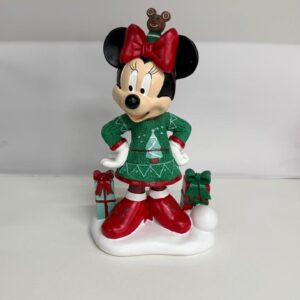 Minnie com presente resina 34x19,5x14,5cm