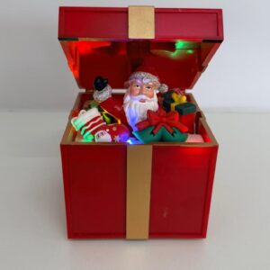 Caixa presentes Noel led e mov