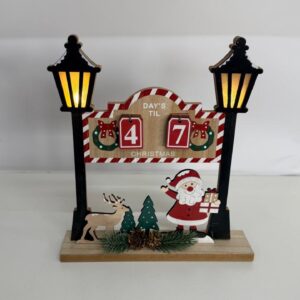 Noel decor madeira com led 30x27cm