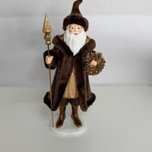 Noel marrom e dourado resina 38cm
