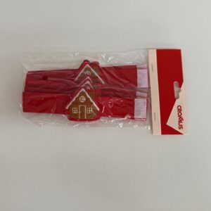 Porta guardanapo verm Casinha com velcro c/ 6 unid.